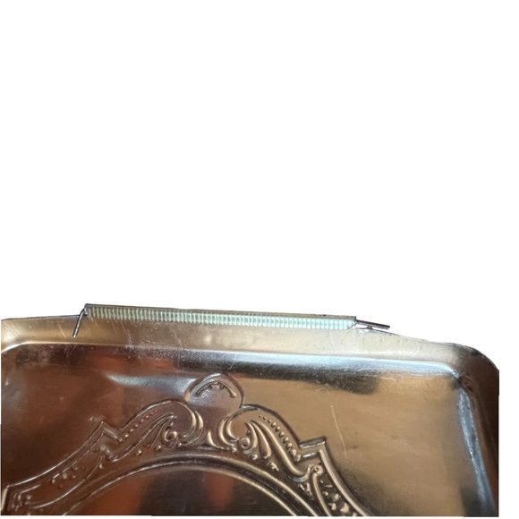 Vtg Embossed Holland Tin Box Old Master Art Hinged Gold Silver READ 4.75" Square - Picture 14 of 16